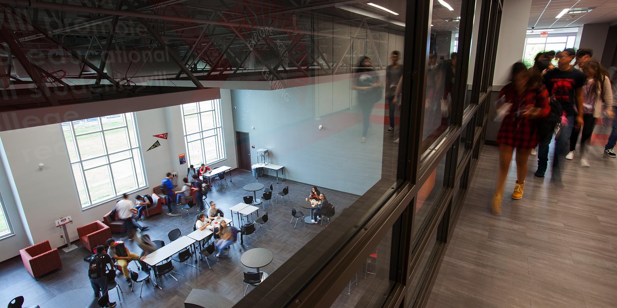 View of lunch room from second floor